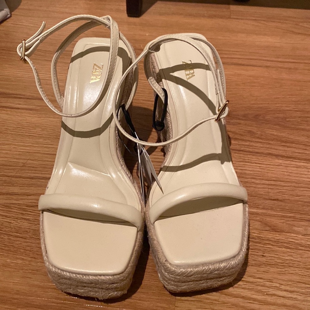 Zara Cream Espadrille Sandals